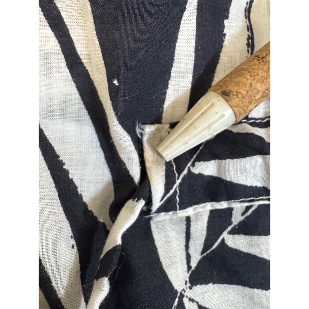 Banana Republic Womens Black White Palm Print Cotton Shirt Dress Size M Tropical - Picture 4 of 9